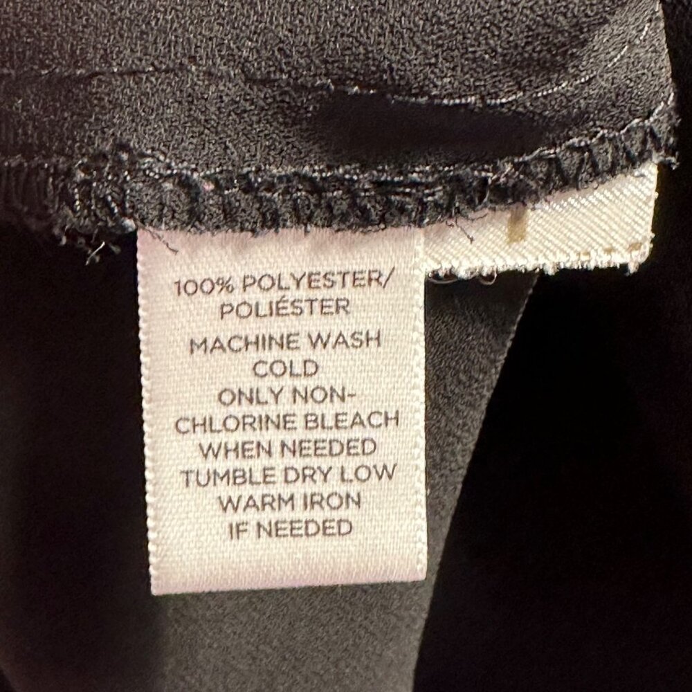 Ann Taylor Loft Women's Black Blouse Long Sleeve Size Medium 100% Polyester - Picture 4 of 10
